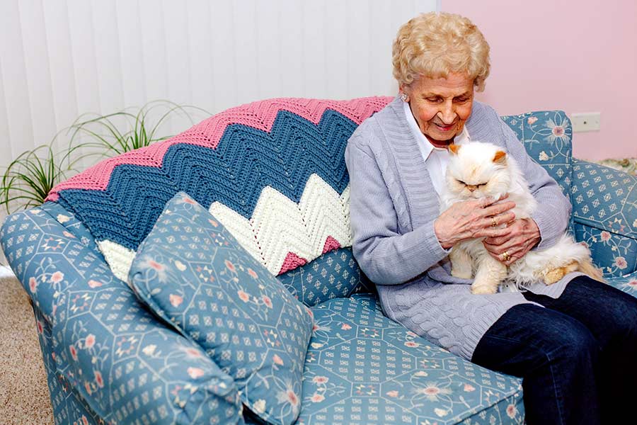 woman with dog