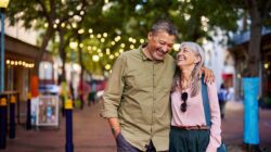 Smiling senior couple