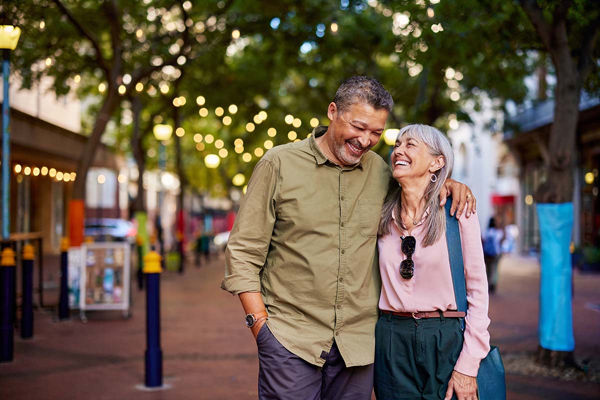 Smiling senior couple